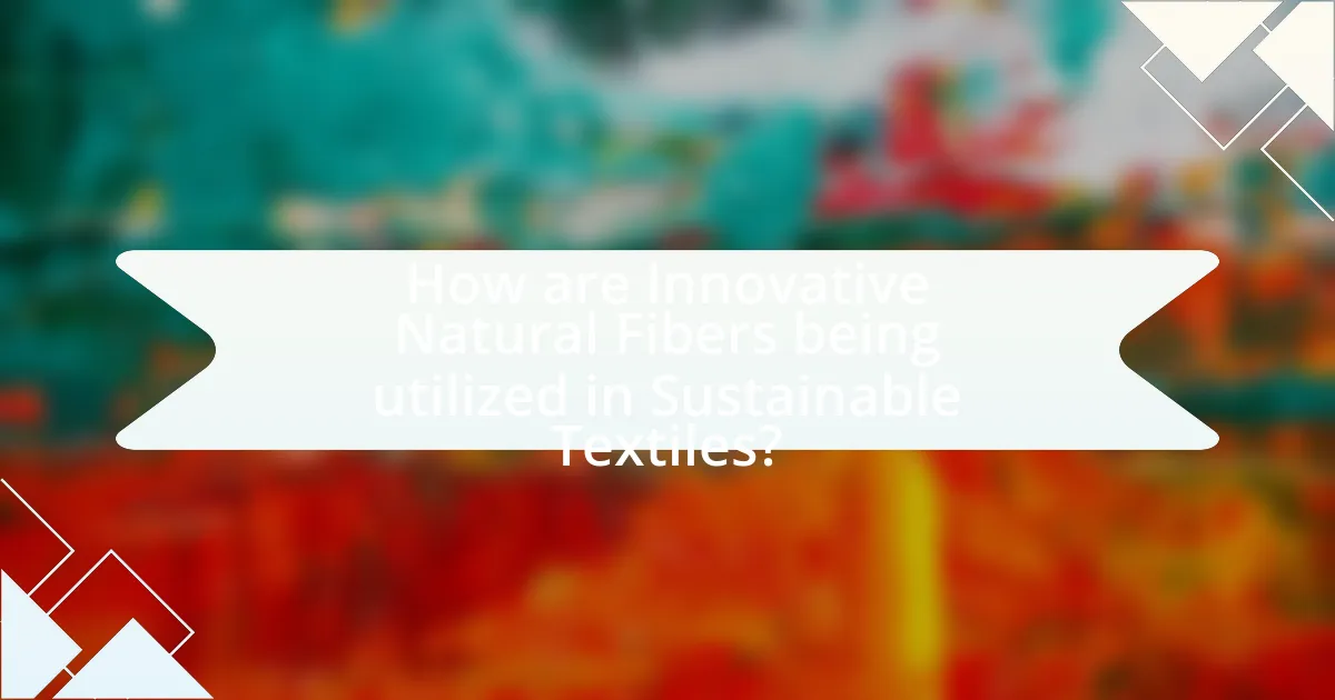 How are Innovative Natural Fibers being utilized in Sustainable Textiles?